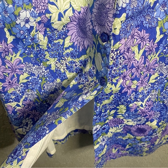 Chadwicks floral dress Womens size 16 blue Maxi Cottagecore Vtg sleeveless - Picture 7 of 16